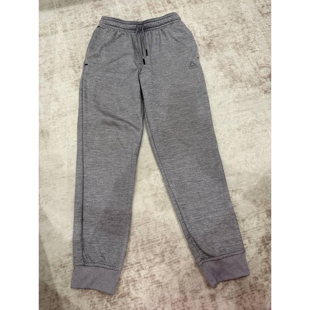 Reebok Youth XL 14/16 Grey Space Dye Fleece Joggers Zip Pockets